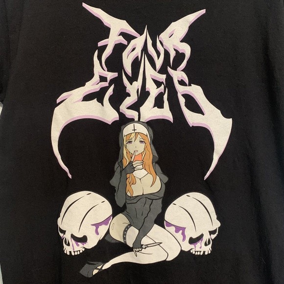 Spencer's Other - Spencers Four Eyes Nun Adult Medium Black Crewneck T-Shirt